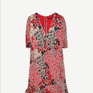 Zara TRF Daisy Print Skater Dress